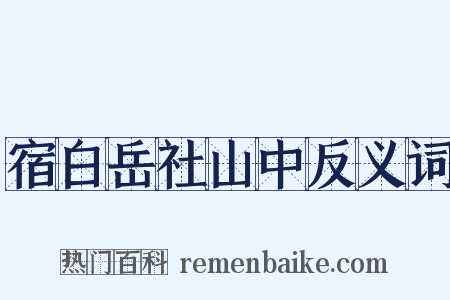 宿白岳社山中反义词是什么意思的图片